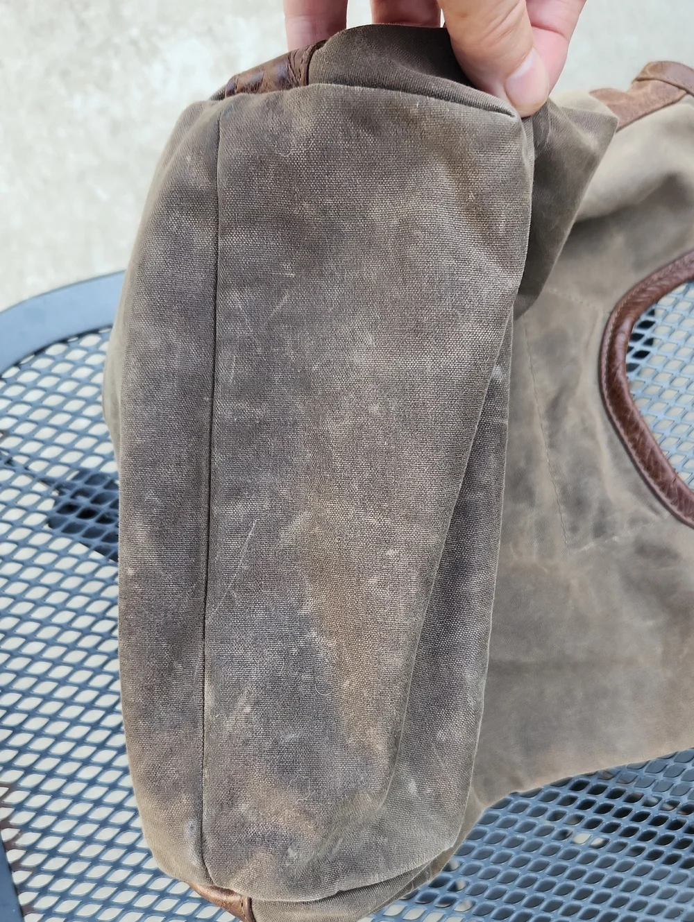 Rough & Tumble Made One At A Time In Maine Brown Canvas & Leather Bag 12x14